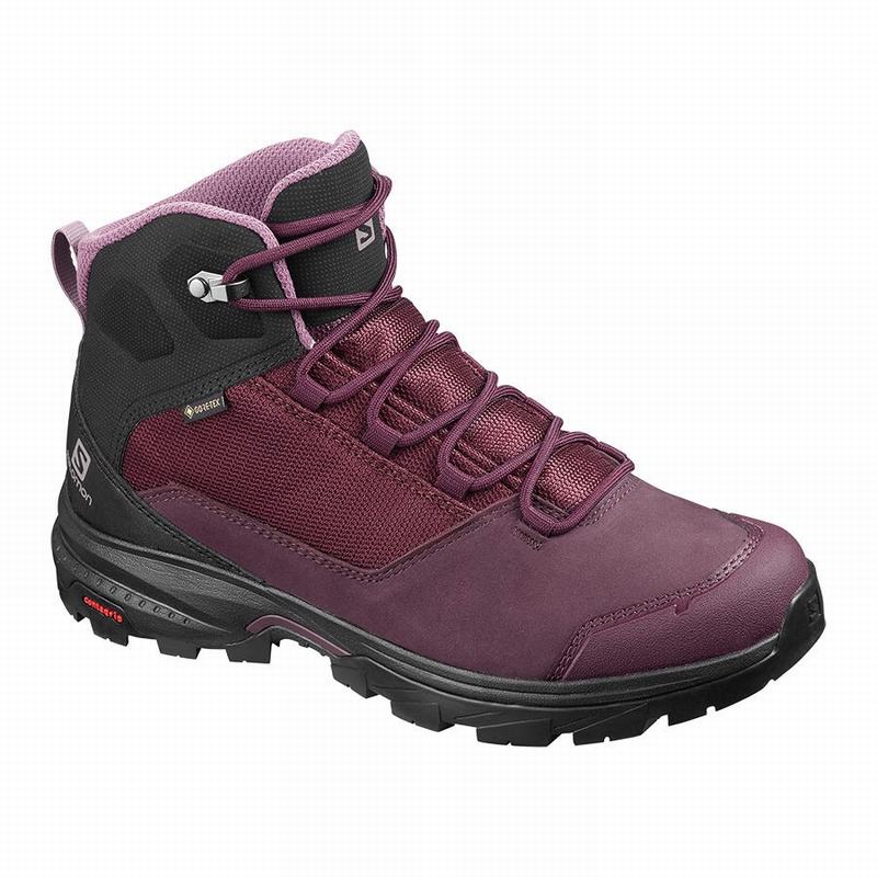 Salomon Israel OUTWARD GORE-TEX - Womens Hiking Boots - Burgundy/Black (UGTC-69584)